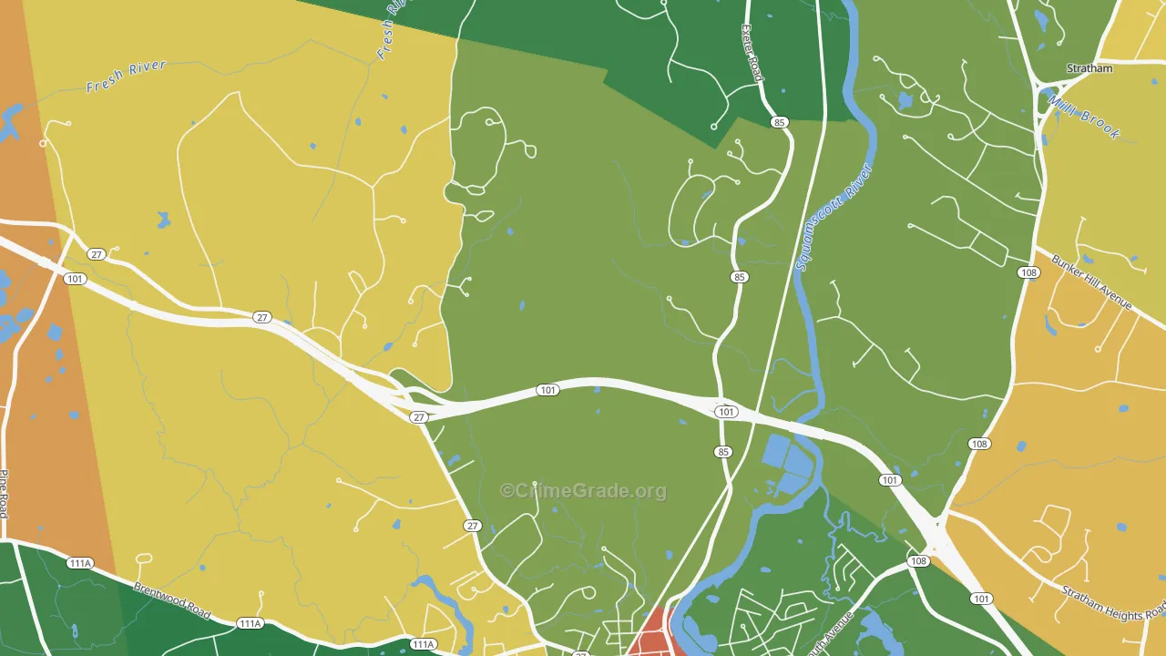 Jady Hill, NH Map of Assault Rates