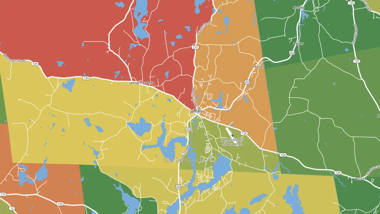 Jaffrey, NH Map of Assault Rates