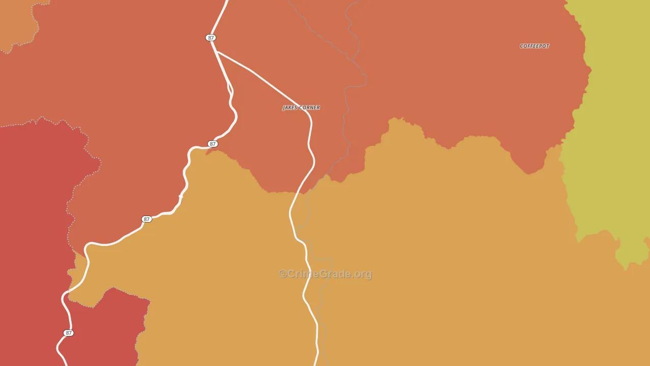 Jakes Corner, AZ Map of Assault Rates
