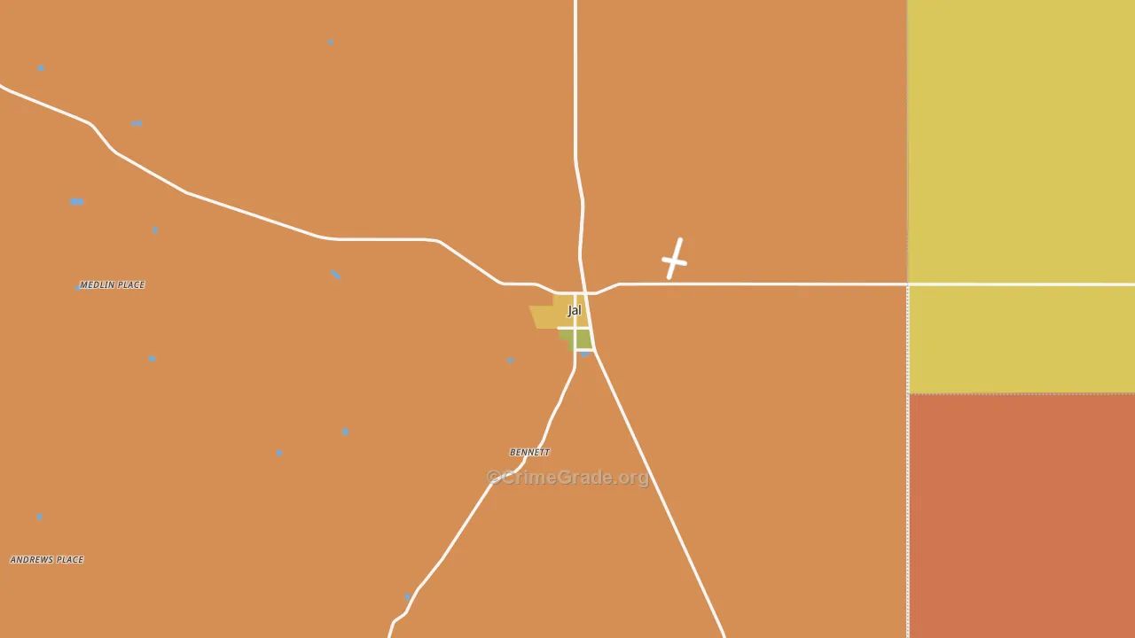 Jal, NM Map of Assault Rates