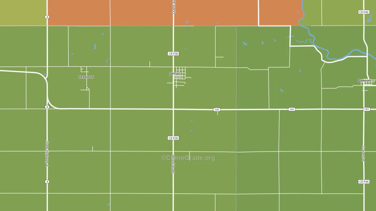 Jamaica, IA Map of Assault Rates