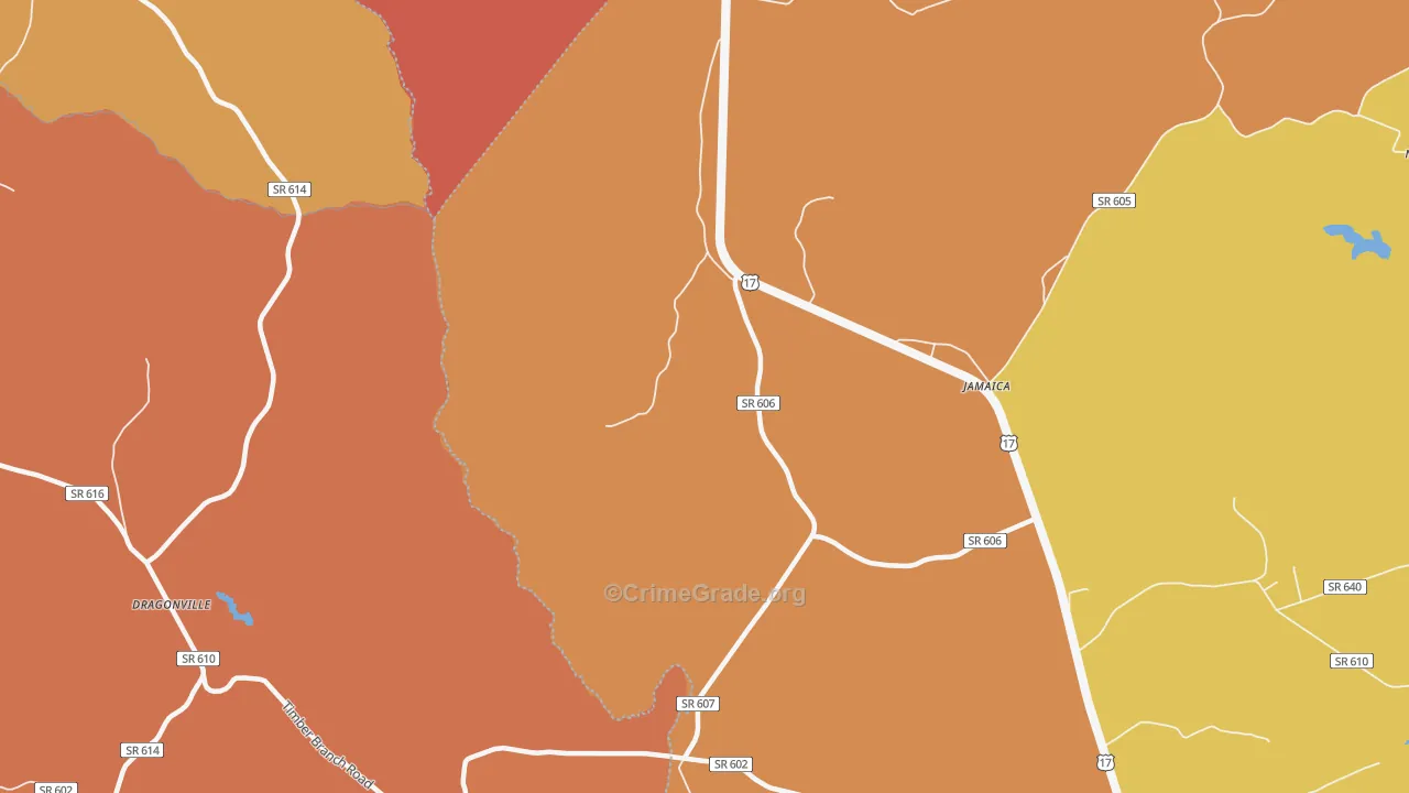 Jamaica, VA Map of Assault Rates