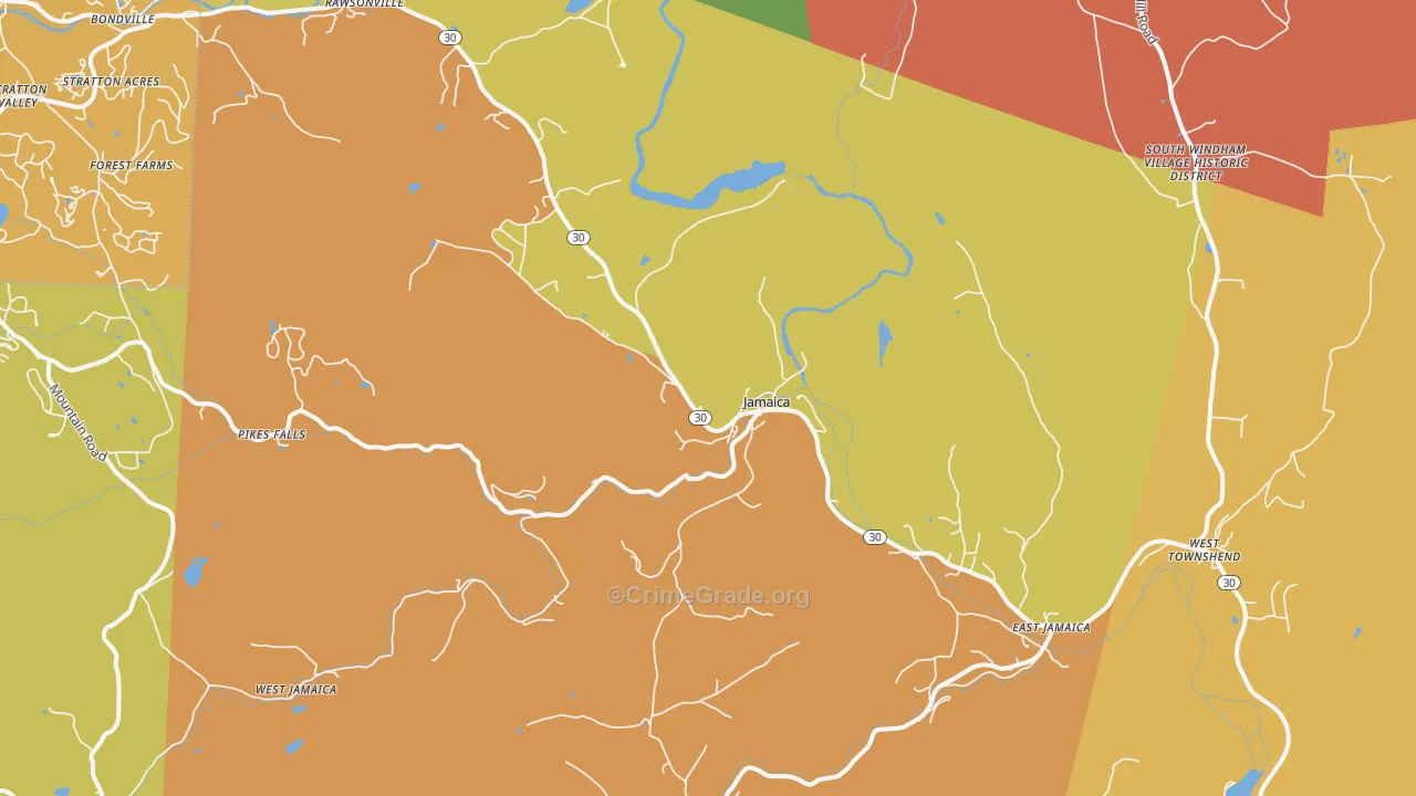 Jamaica, VT Map of Assault Rates