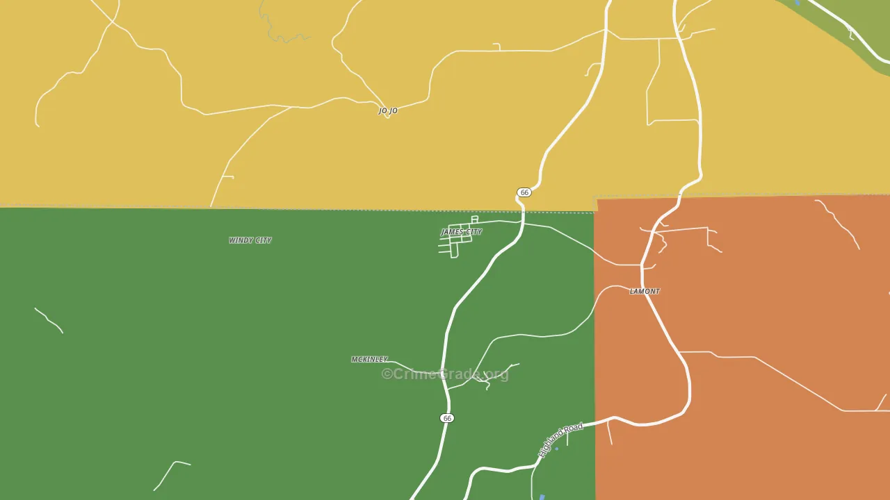James City, PA Map of Assault Rates
