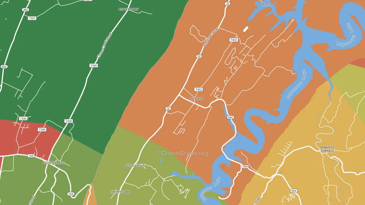 James Creek, PA Map of Assault Rates