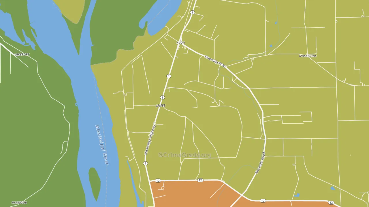 James, MS Map of Assault Rates