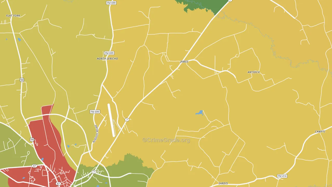 James, TX Map of Assault Rates