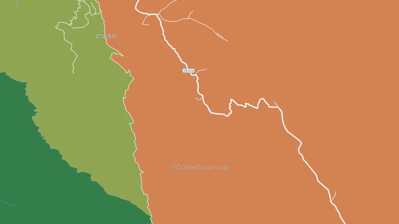 Jamesburg, CA Map of Assault Rates