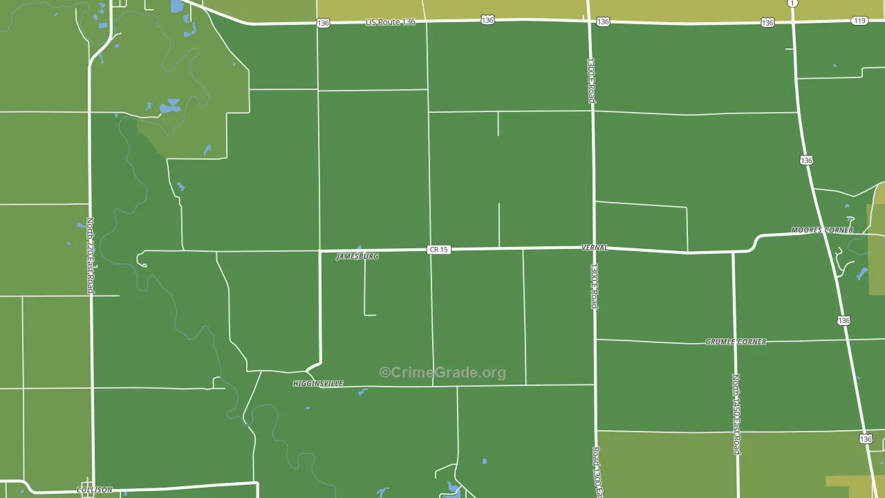 Jamesburg, IL Map of Assault Rates
