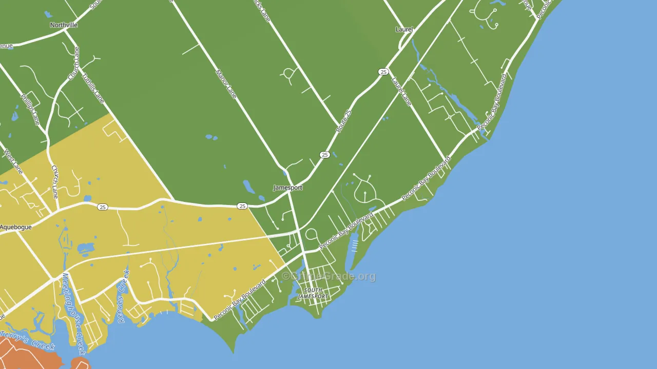 Jamesport, NY Map of Assault Rates