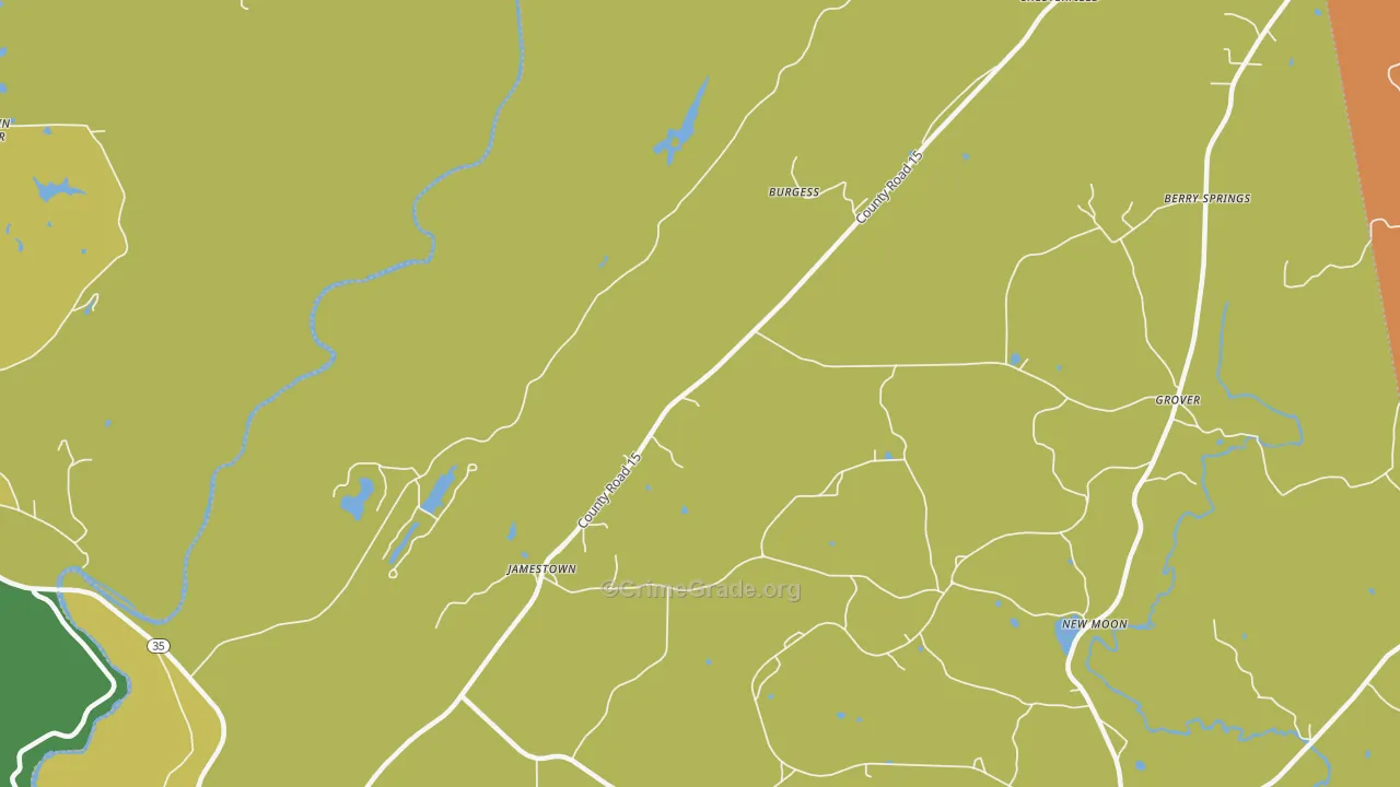Jamestown, AL Map of Assault Rates