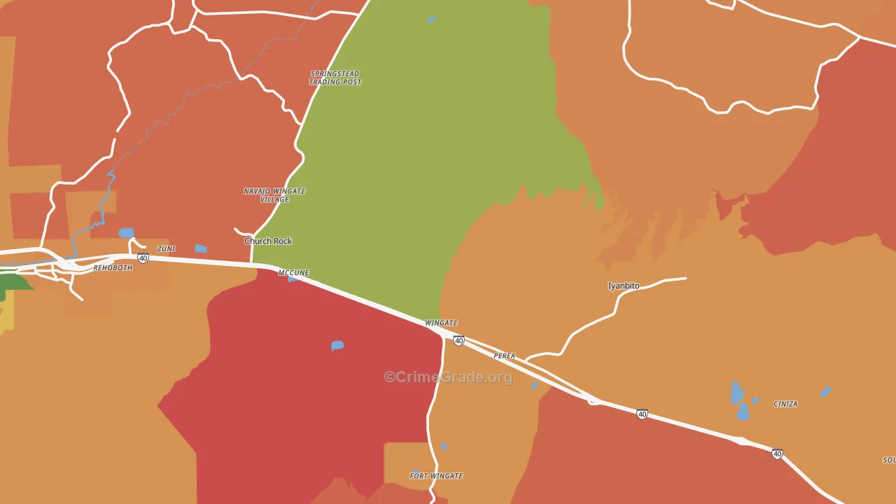 Jamestown, NM Map of Assault Rates