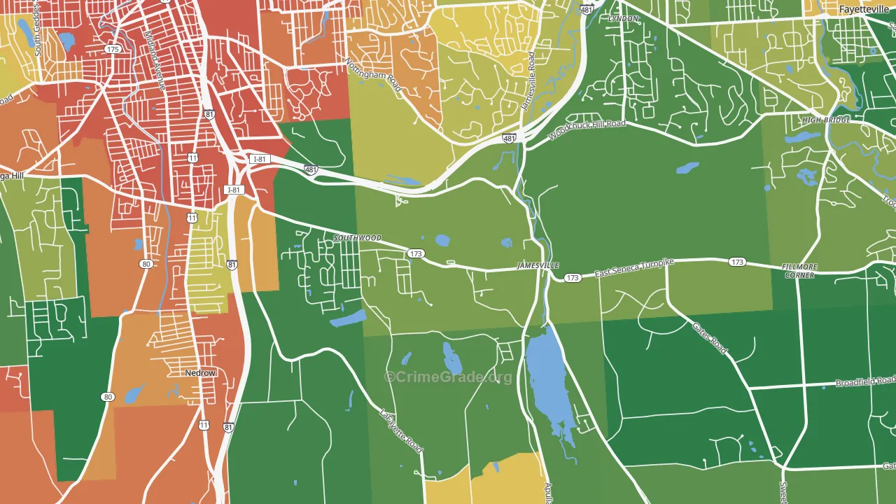 Jamesville, NY Map of Assault Rates
