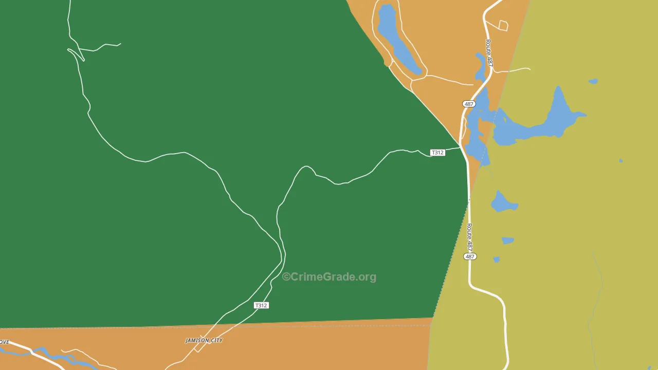 Jamison City, PA Map of Assault Rates