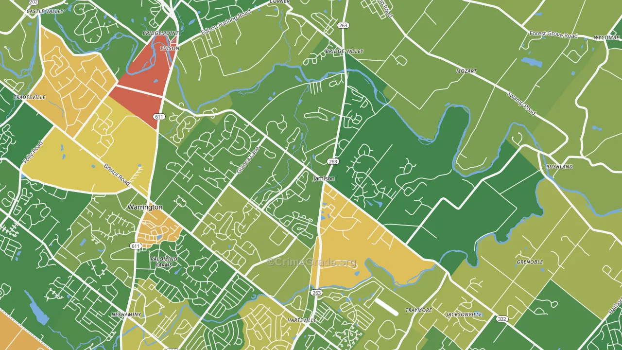 Jamison, PA Map of Assault Rates