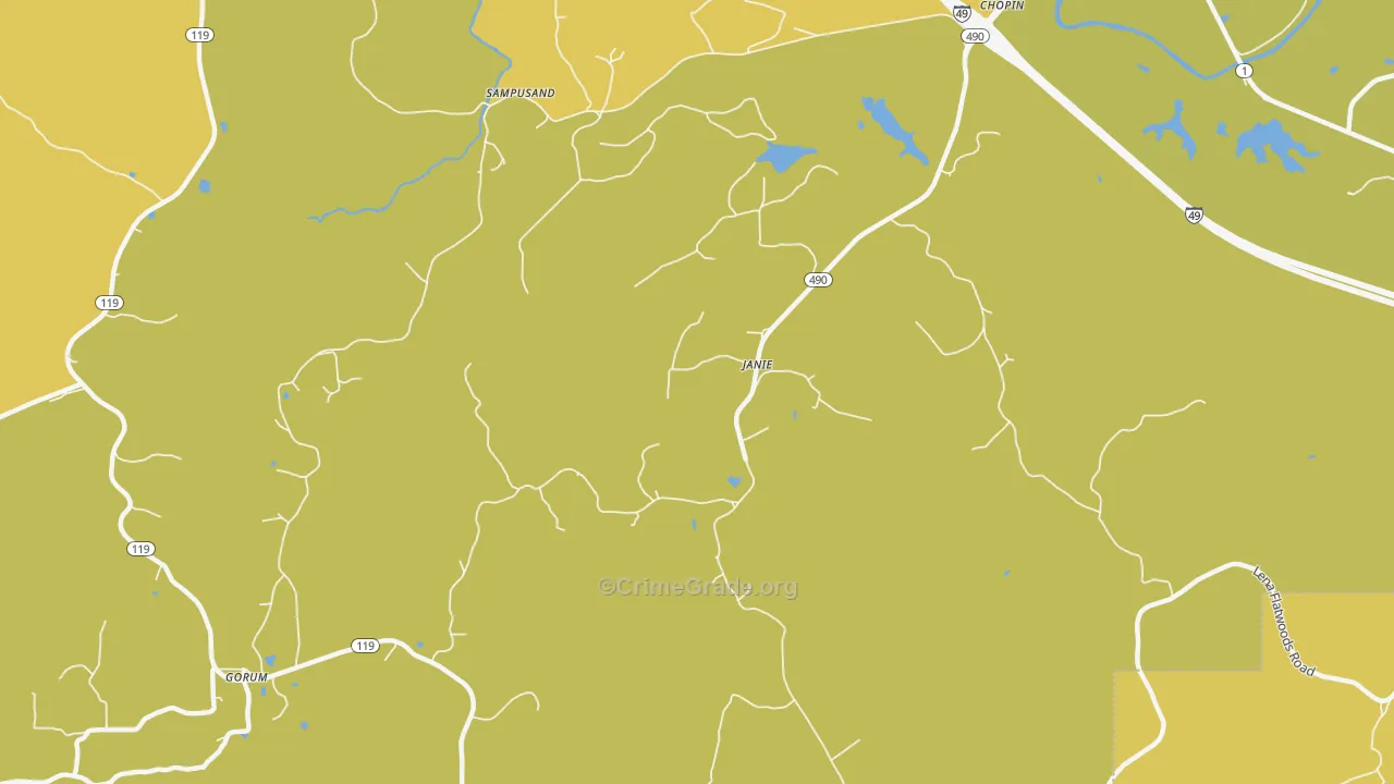 Janie, LA Map of Assault Rates