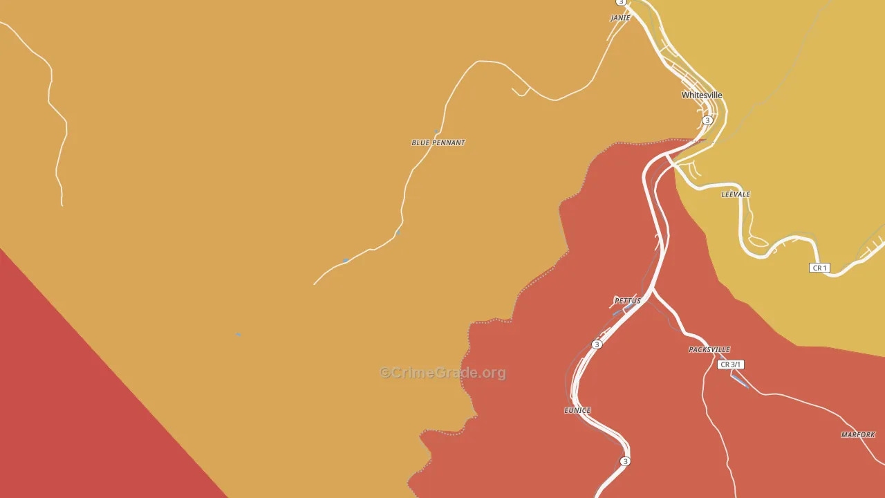 Janie, WV Map of Assault Rates