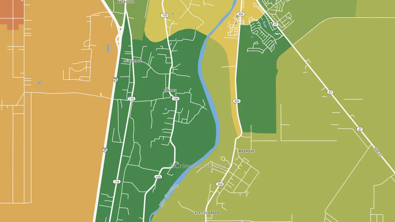 Jarales, NM Map of Assault Rates
