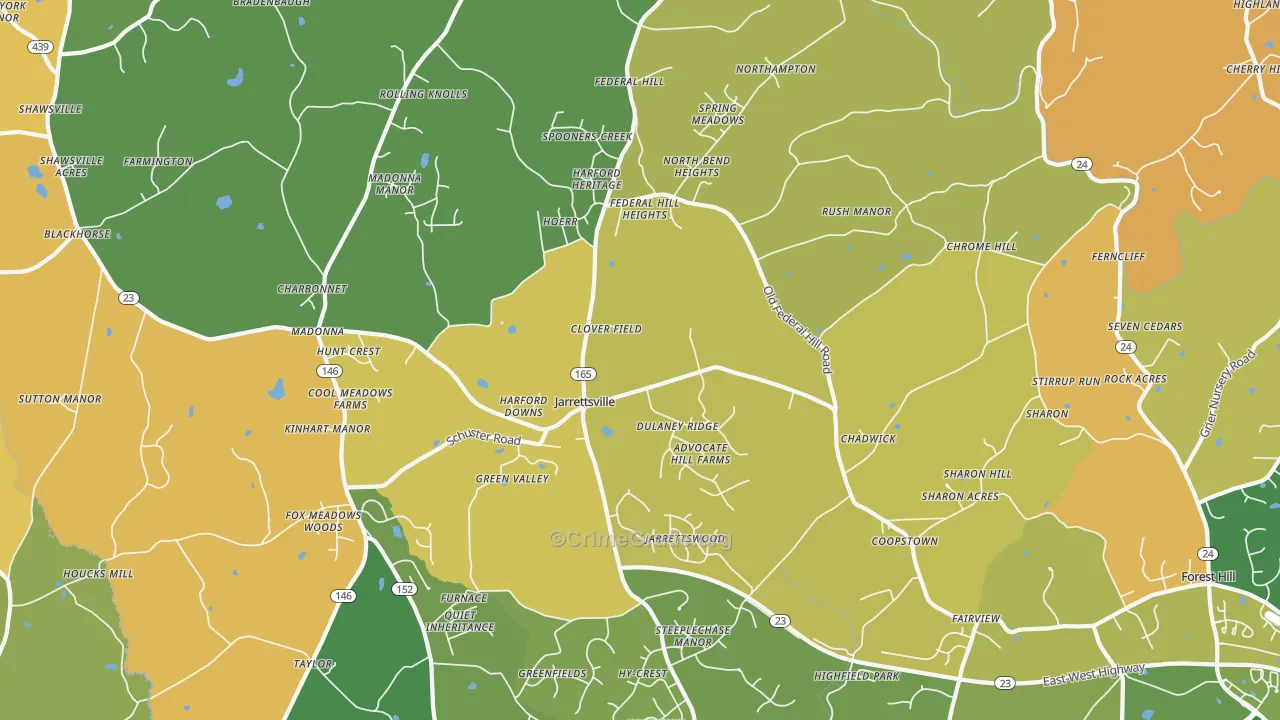 Jarrettsville, MD Map of Assault Rates