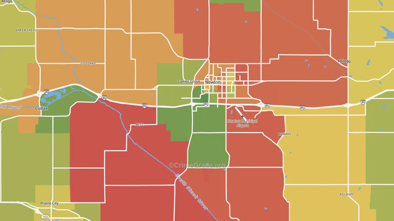 Jasper County, IA Map of Assault Rates
