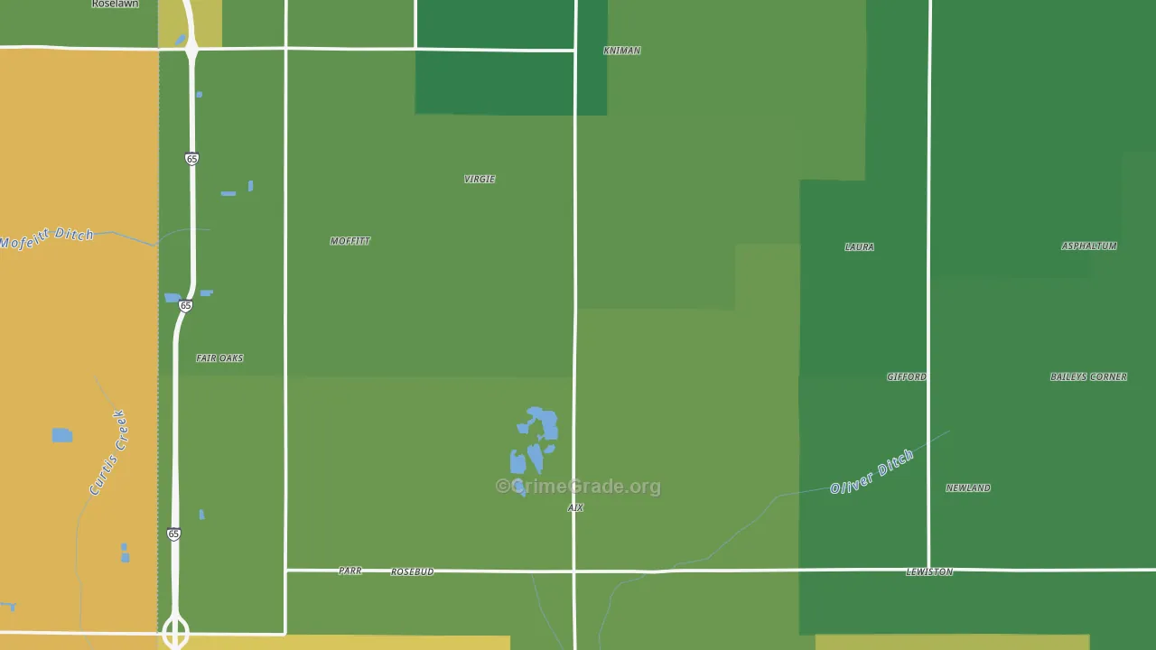 Jasper County, IN Map of Assault Rates