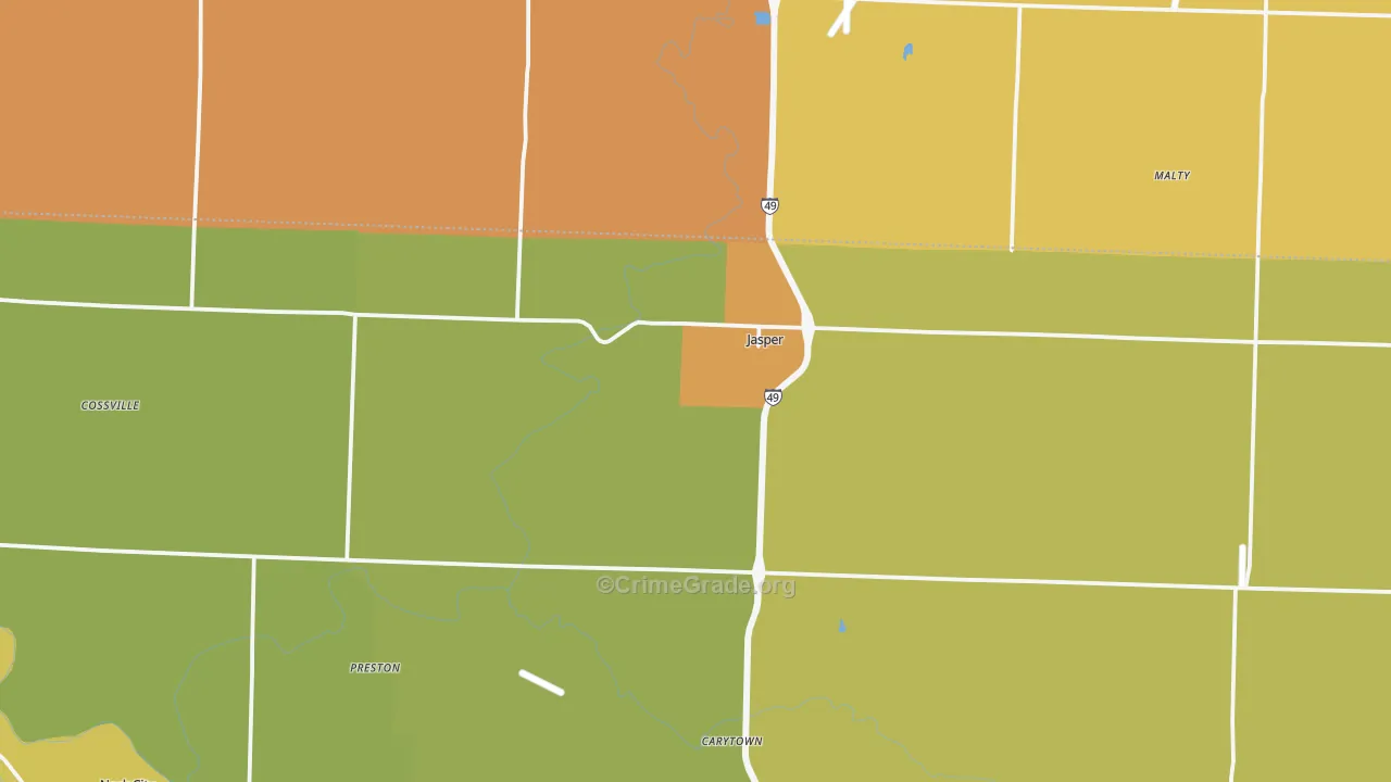 Jasper, MO Map of Assault Rates