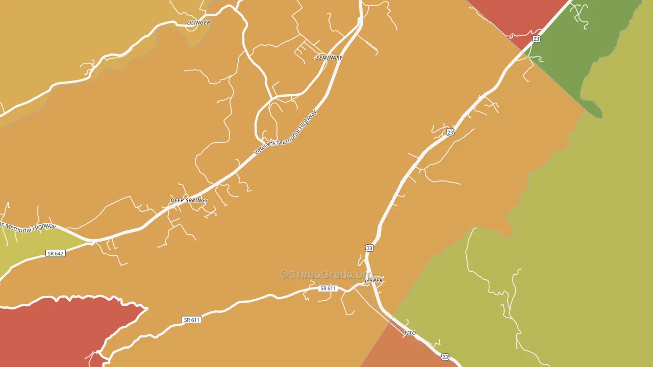 Jasper, VA Map of Assault Rates