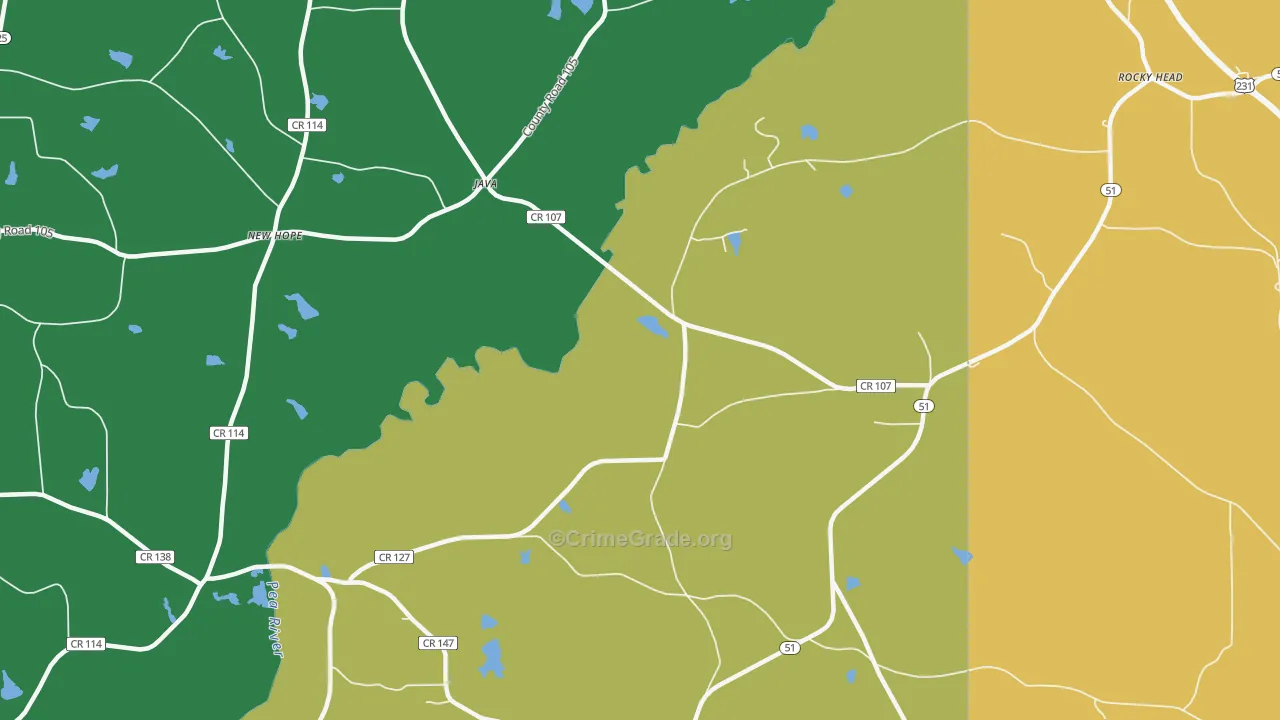 Java, AL Map of Assault Rates