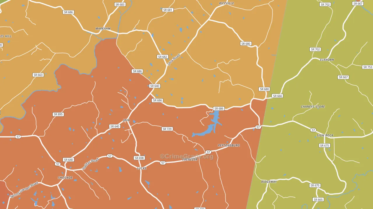 Java, VA Map of Assault Rates