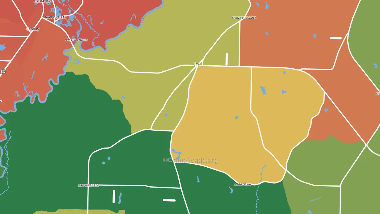 Jay, FL Map of Assault Rates