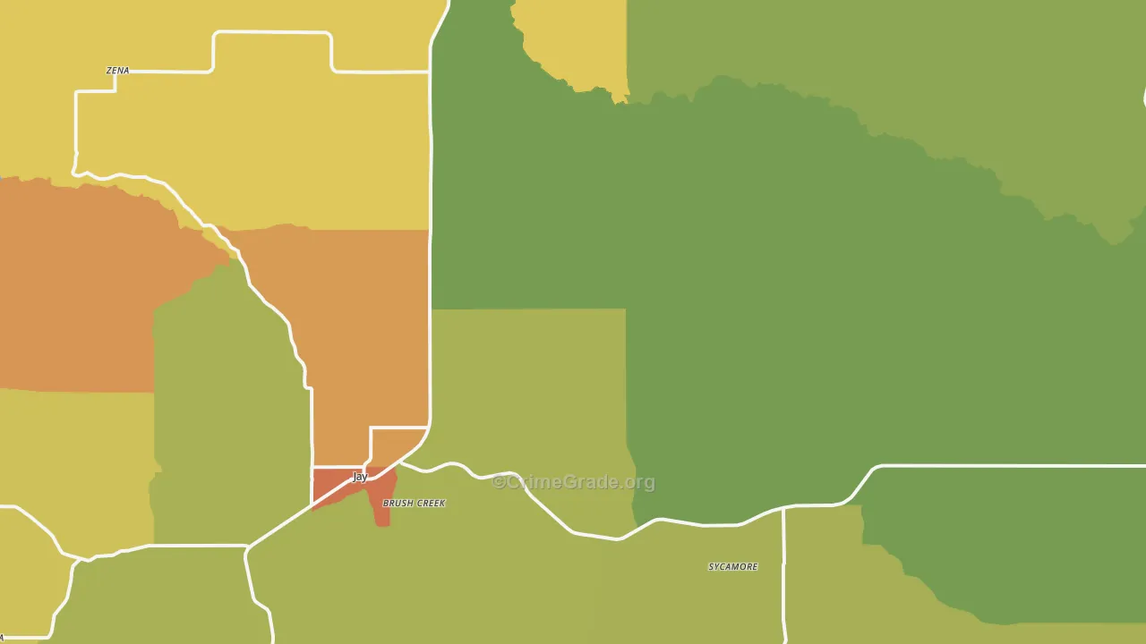 Jay, OK Map of Assault Rates