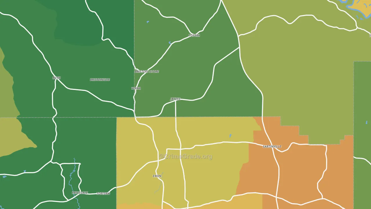 Jayess, MS Map of Assault Rates