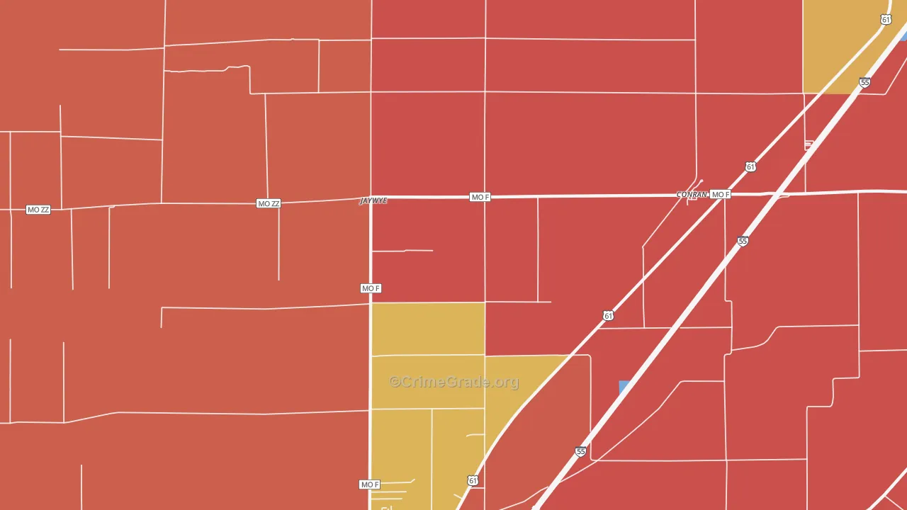 Jaywye, MO Map of Assault Rates