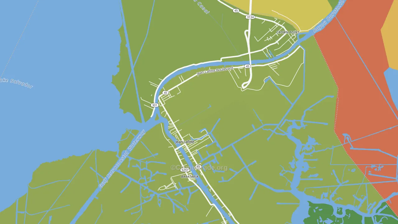 Jean Lafitte, LA Map of Assault Rates