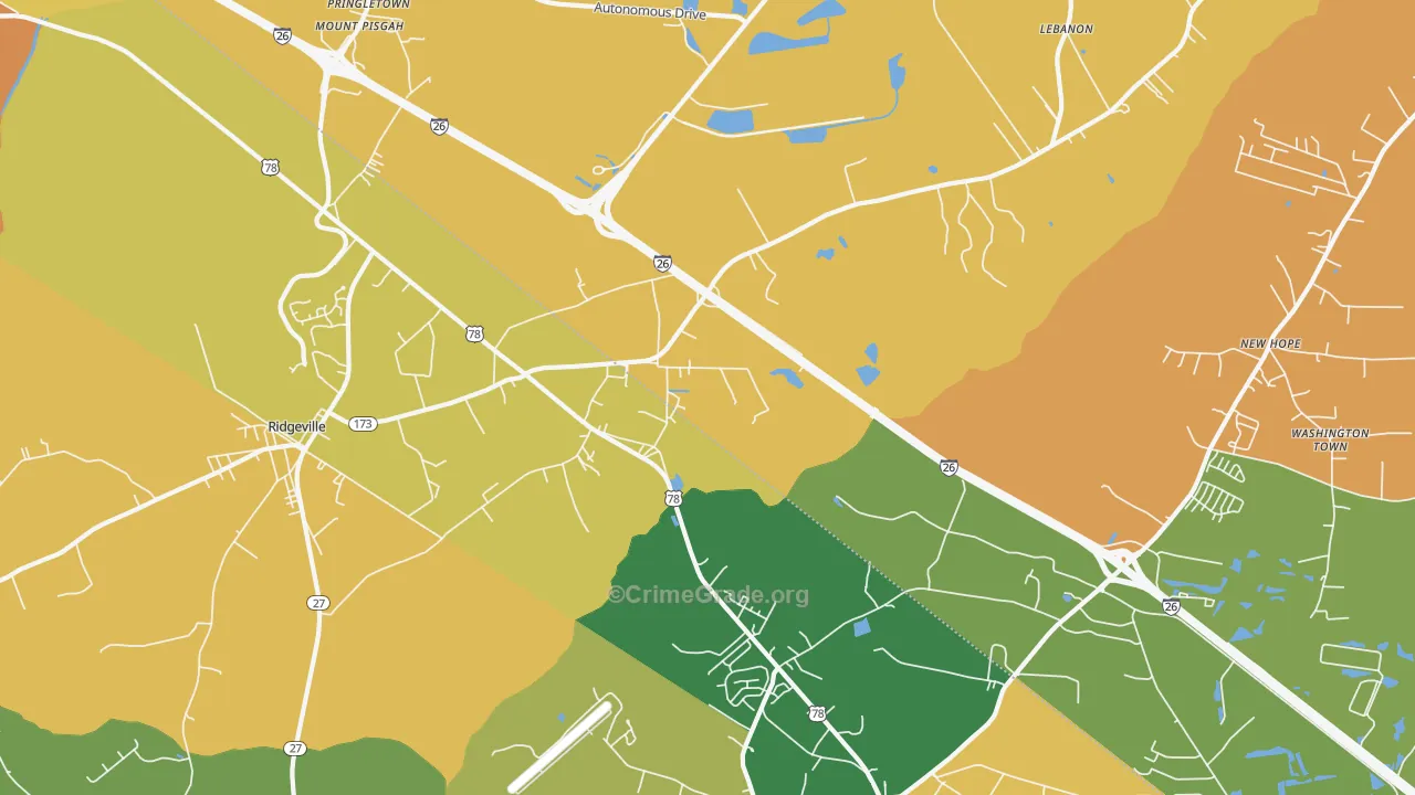 Jedburg, SC Map of Assault Rates