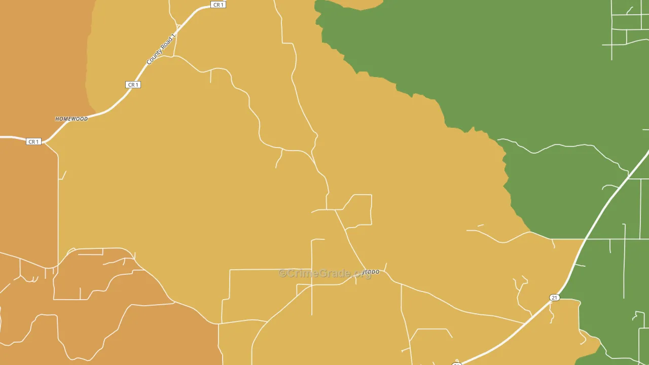 Jeddo, AL Map of Assault Rates