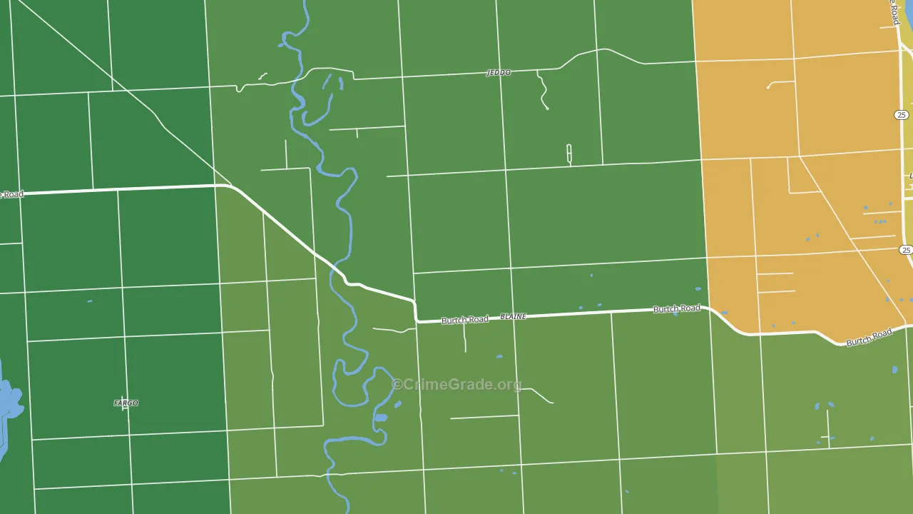 Jeddo, MI Map of Assault Rates