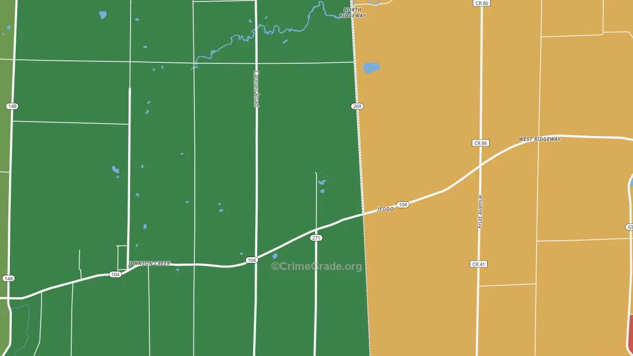 Jeddo, NY Map of Assault Rates