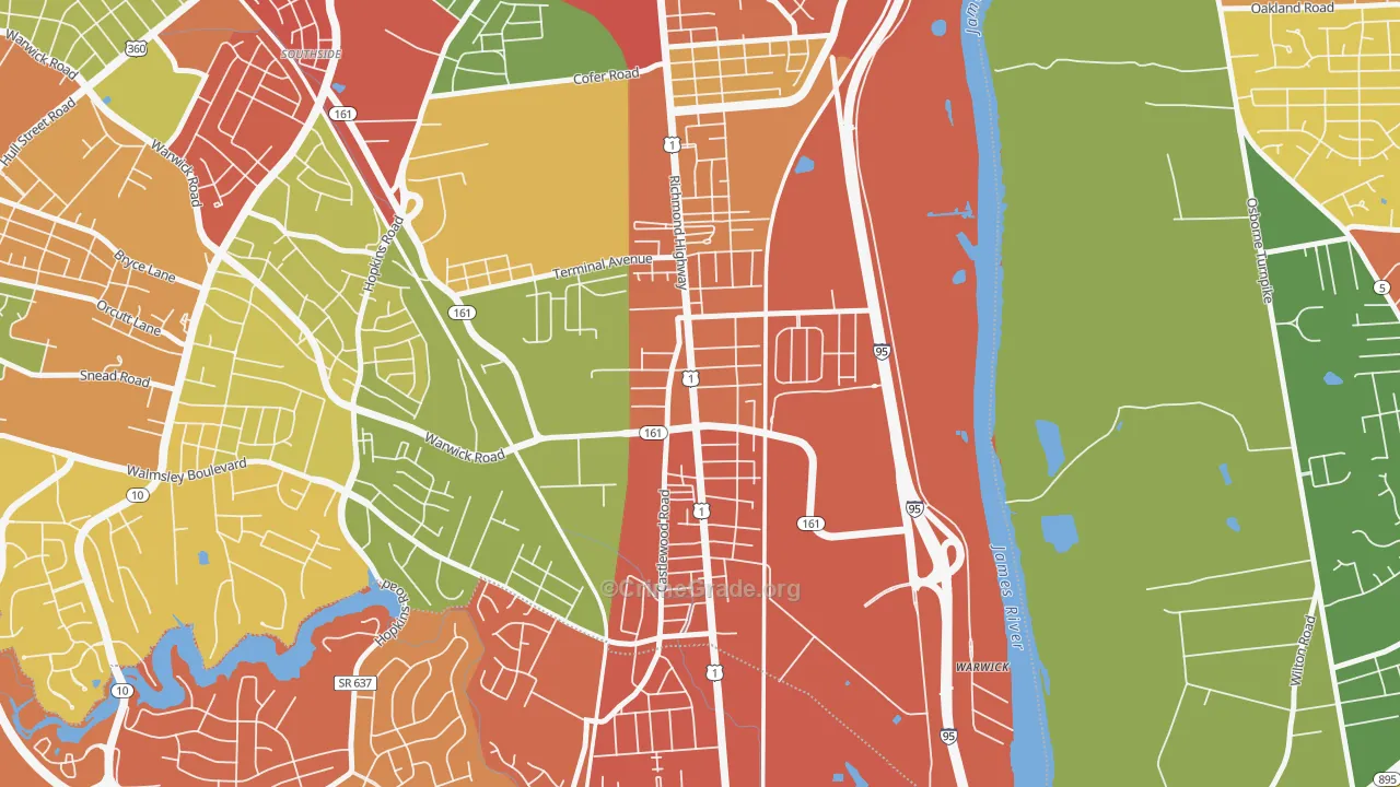Jeff Davis, Richmond, VA Map of Assault Rates