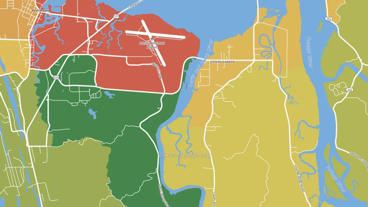 Jeffers Garden, OR Map of Assault Rates