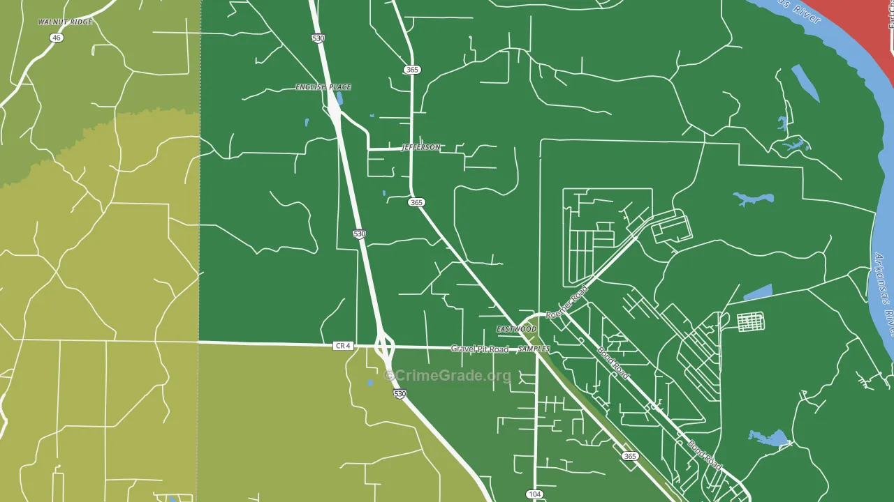 Jefferson, AR Map of Assault Rates