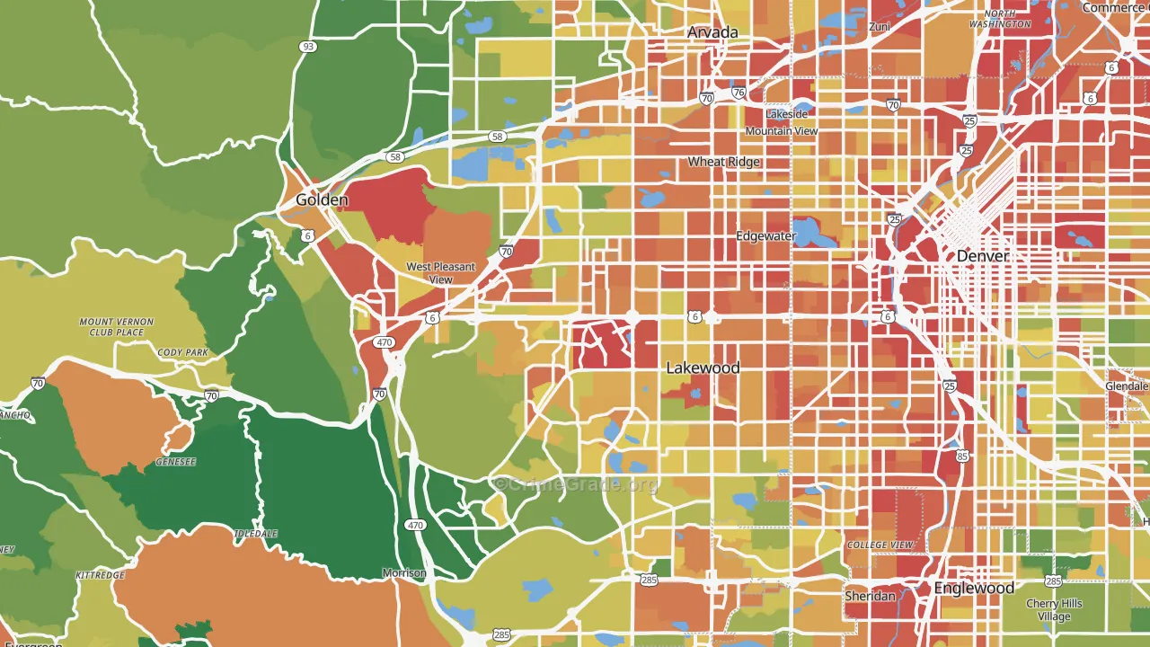 Jefferson County, CO Map of Assault Rates