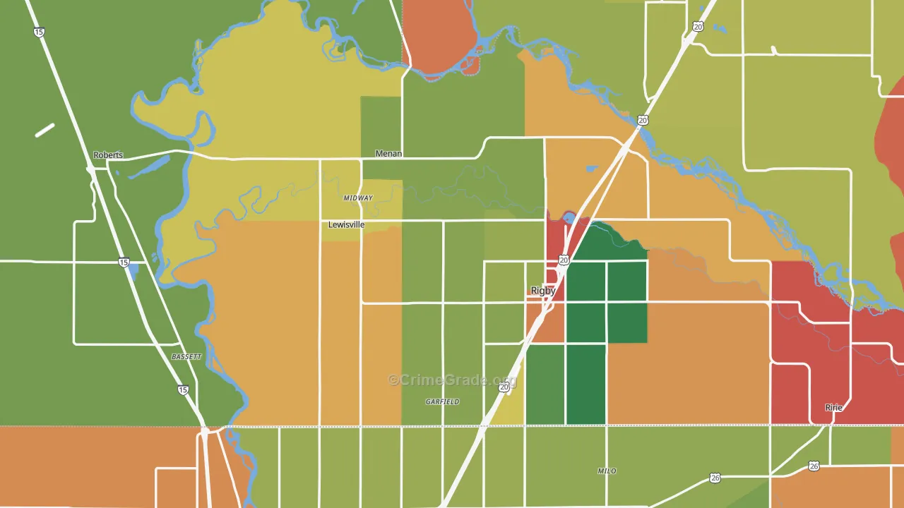 Jefferson County, ID Map of Assault Rates