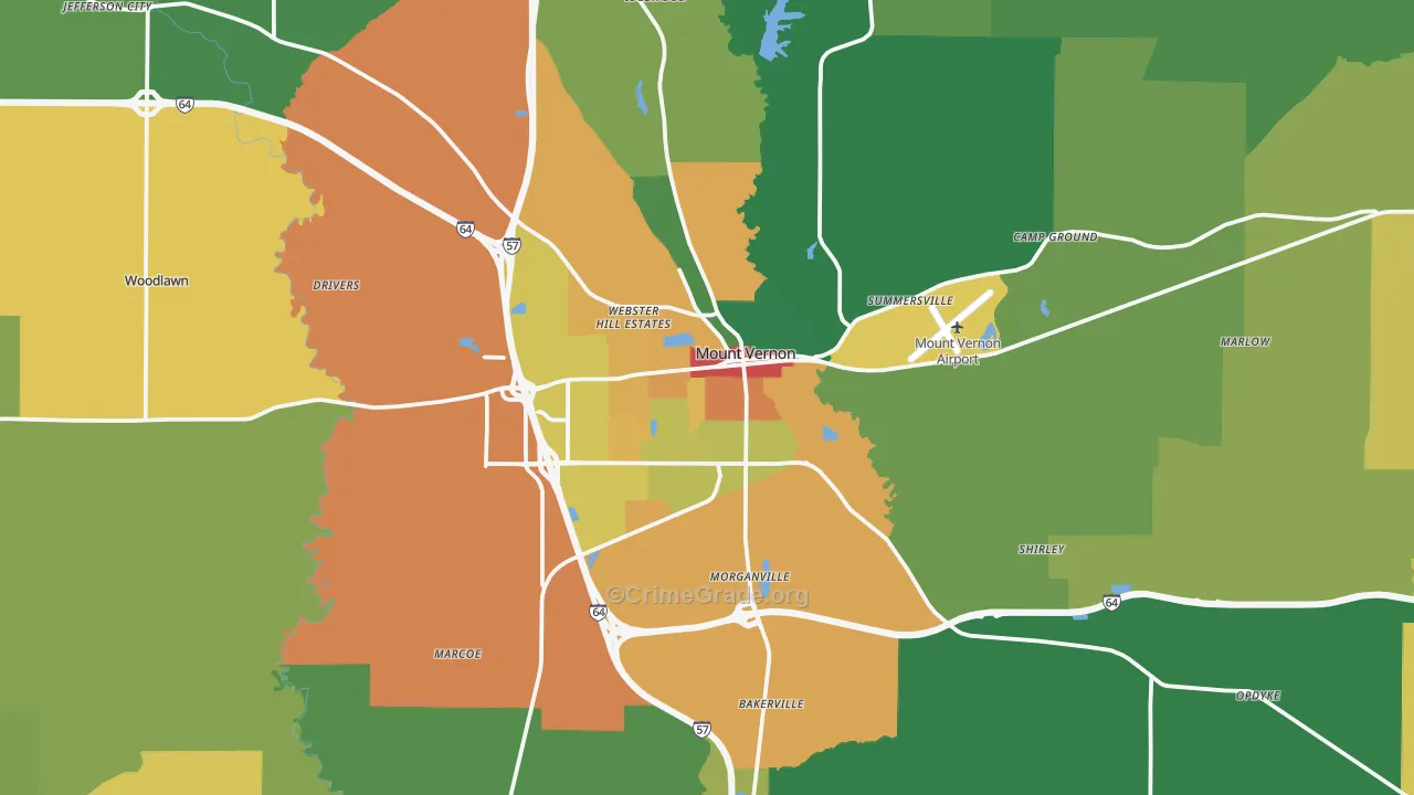 Jefferson County, IL Map of Assault Rates