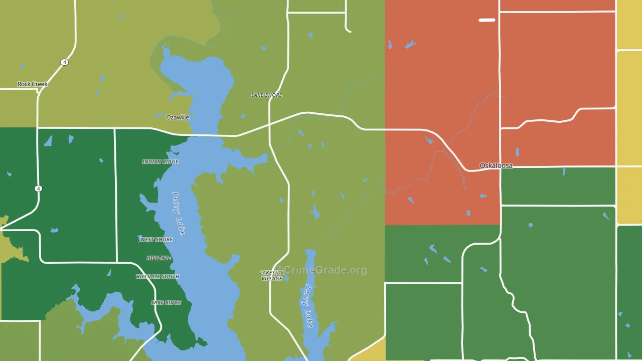 Jefferson County, KS Map of Assault Rates