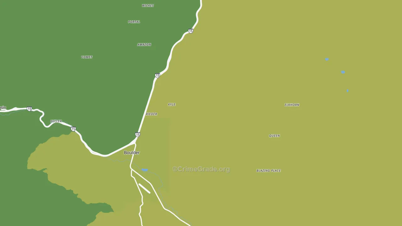 Jefferson County, MT Map of Assault Rates