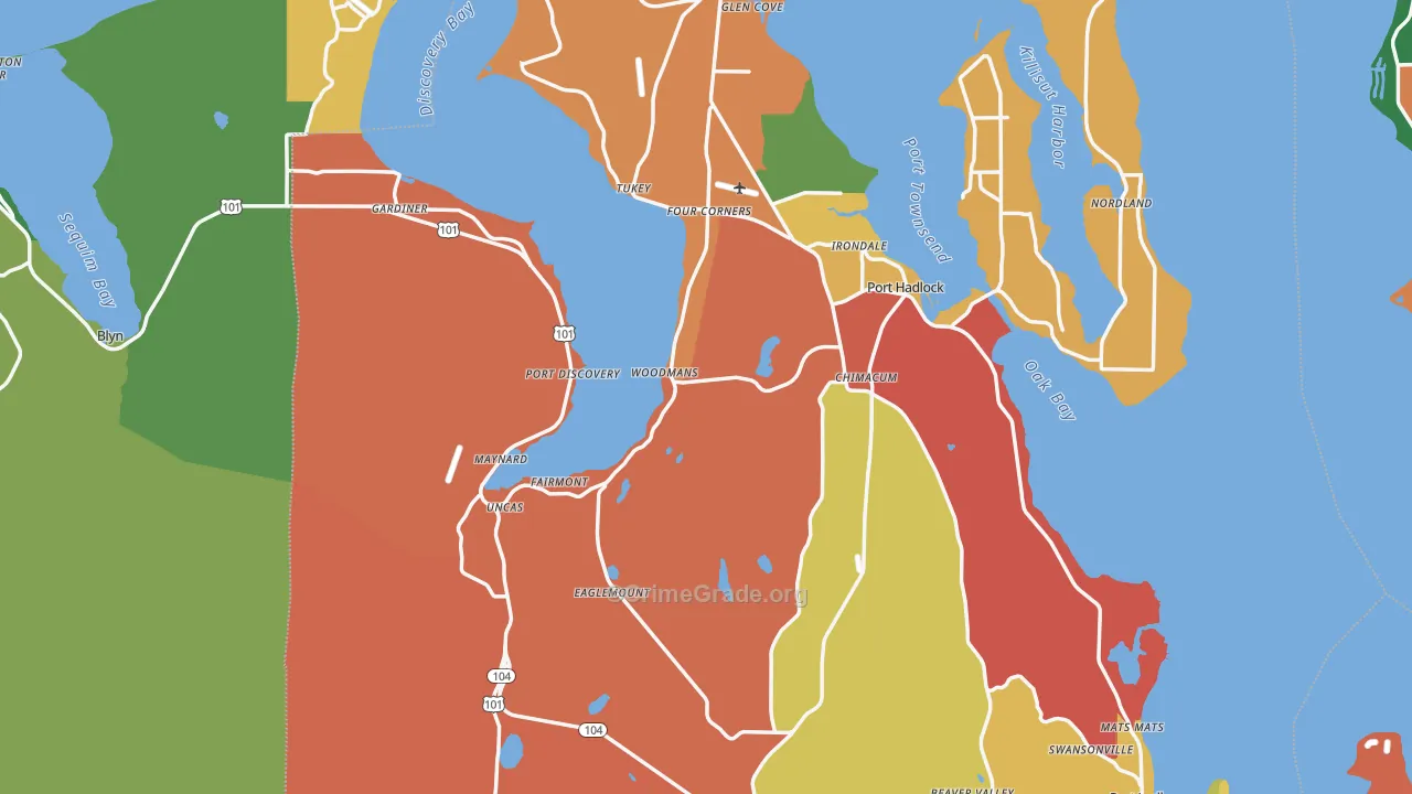 Jefferson County, WA Map of Assault Rates
