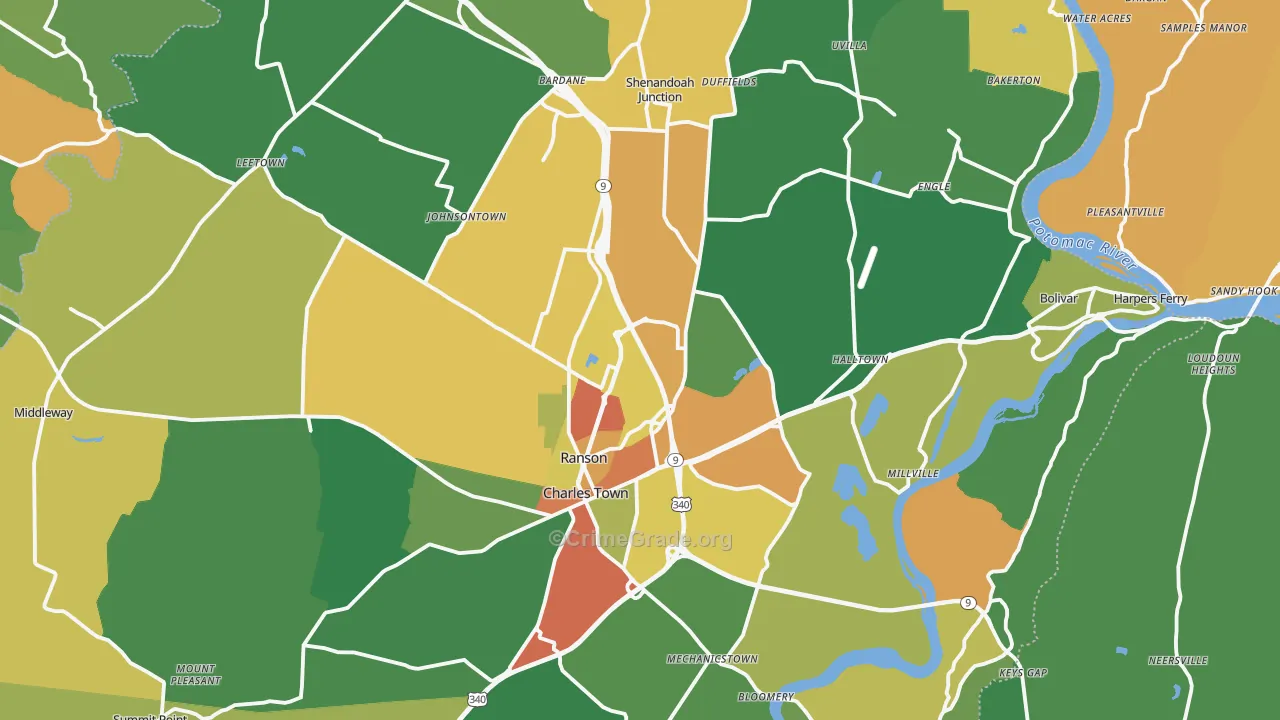 Jefferson County, WV Map of Assault Rates