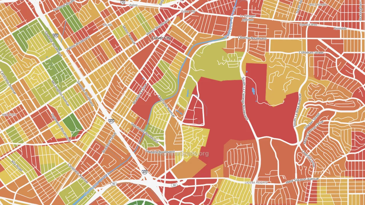 Jefferson, Culver City, CA Map of Assault Rates