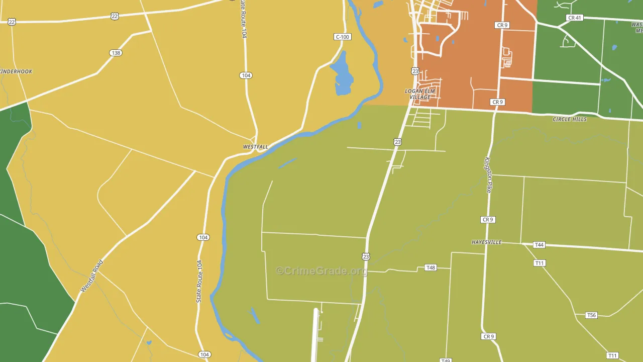 Jefferson Estates, OH Map of Assault Rates
